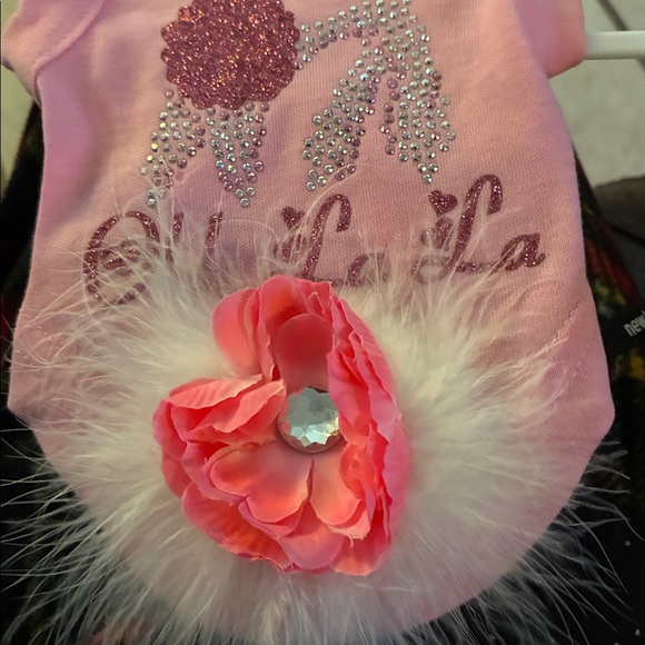 Pink Dog Dress with Glitter Poodle Design - Picture 5 of 5